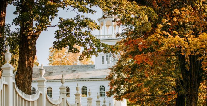 An autumn scene of Bennington, Vermont.