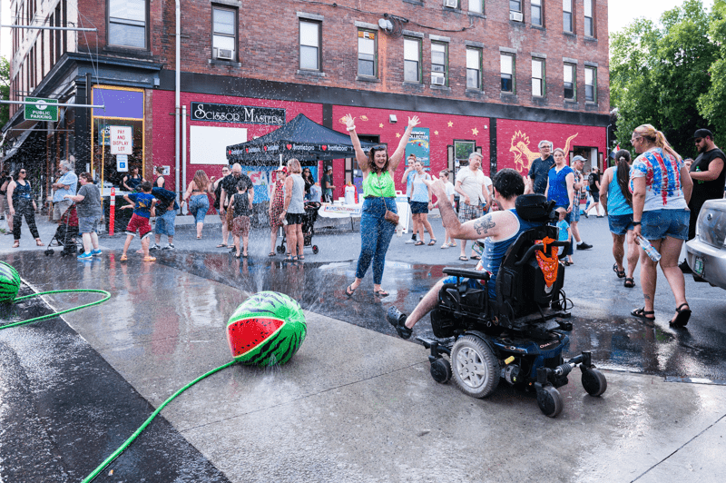 An outdoor fair in Brattleboro, Vermont