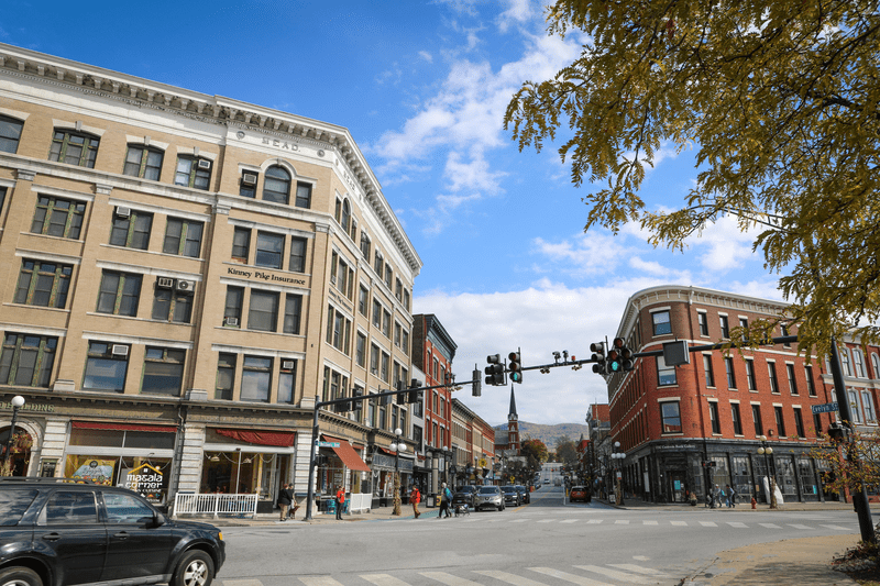 An iconic view of downtown Rutland's, Evelyn Street.