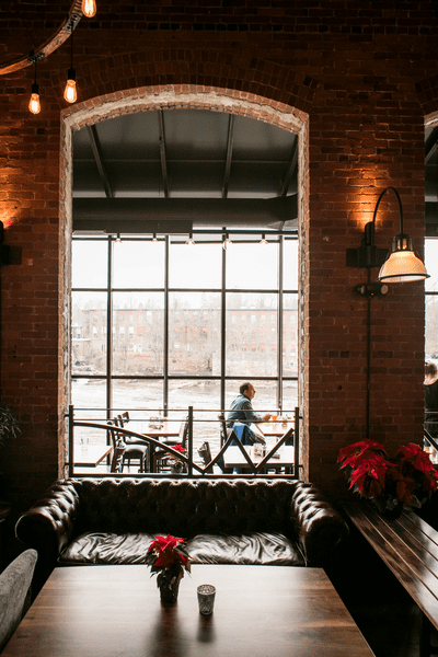 Interior of Waterworks Food + Drink, Winooski, Vermont.