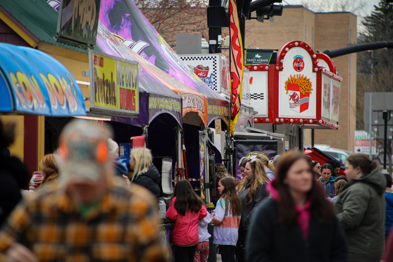 Food vendors at the Vermont Maple Festival.