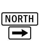Road Sign North with Arrow Pointing Right