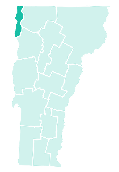 Champlain Islands Region Map highlight.