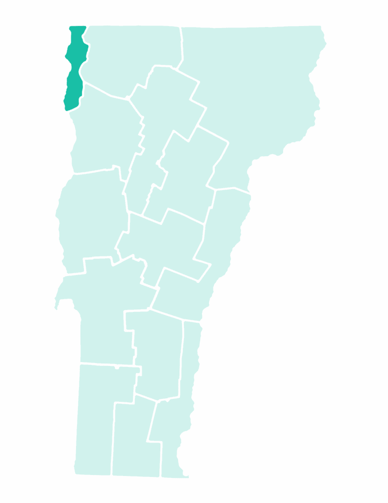 The Champlain Islands Map highlight.