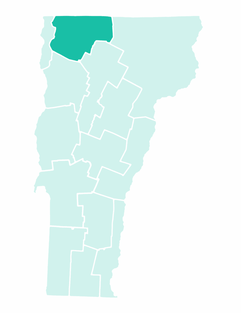 The Northwest Vermont Map highlight.