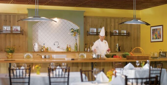 Chef in culinary theater