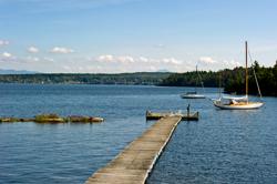 A dock on a lake in Vermont.