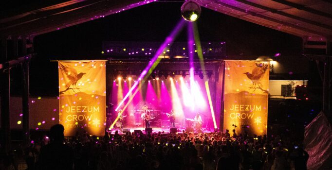 A large outdoor performance stage.