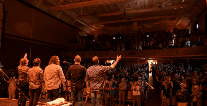 A view from the stage of a music festival.