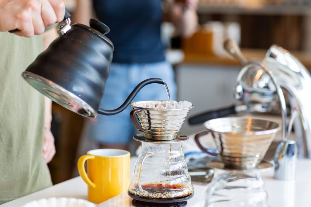 A pour-over coffee being made.
