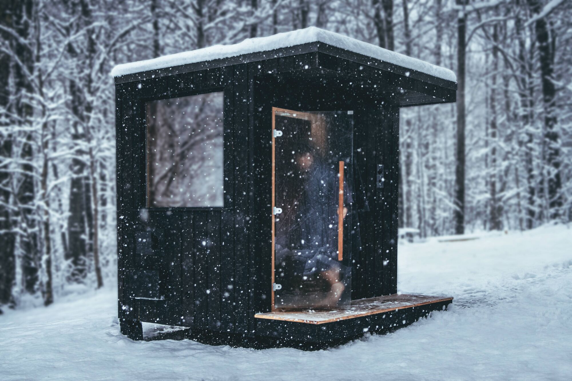 A Sauna in the snow.