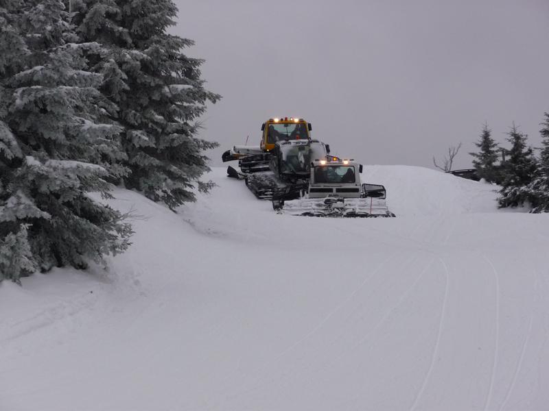 A snowcat snow grooming machine in Vermont.