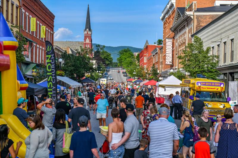 A crowd at an outdoor festival in Vermont.