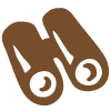 Cartoon illustration of a mud-colored binoculars.